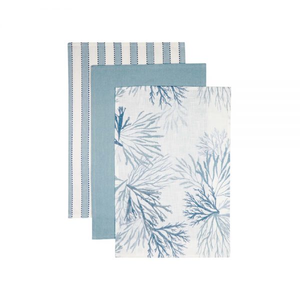 Marine Blue Tea Towel Pack 3