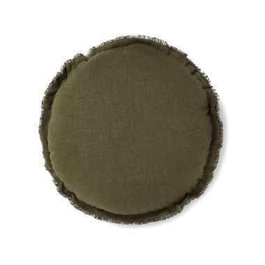 Lewis Olive Green Round Cushion