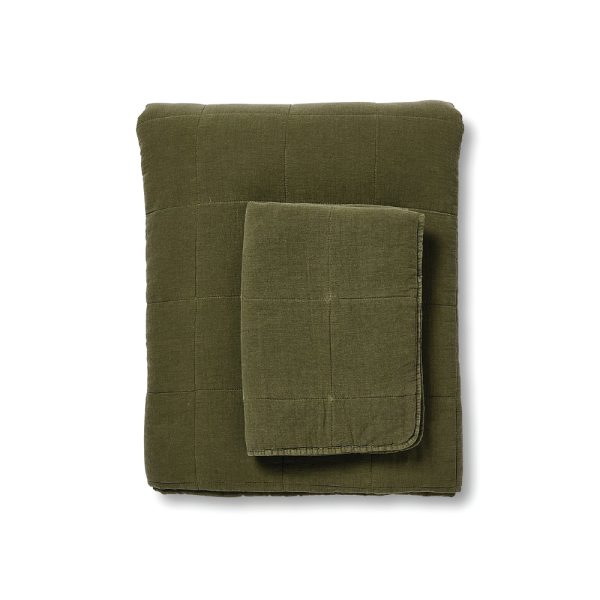 Bailey Olive Stonewash Coverlet Set