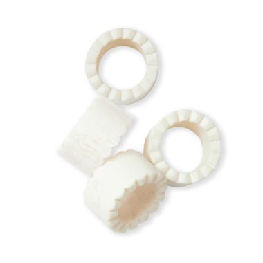 ARIES CREAM SCALLOP NAPKIN RING SET4