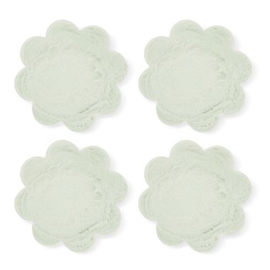 ARIES SAGE GREEN SCALLOP COASTER SET 4