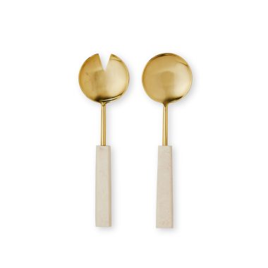 ARIES CREAM/GOLD SALAD SERVER SET