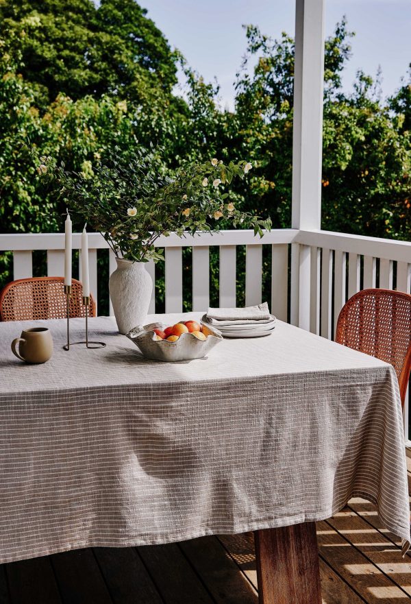 Bowral Nuetral Stripe TableCloth 150x230