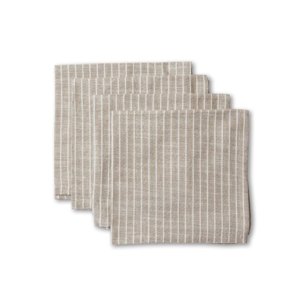 Bowral Neutral Stripe Napkin Set 4