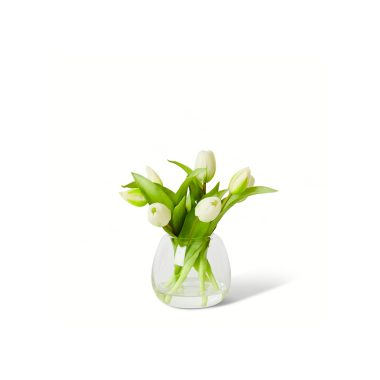 Tulip Bunch White Alma Vase White