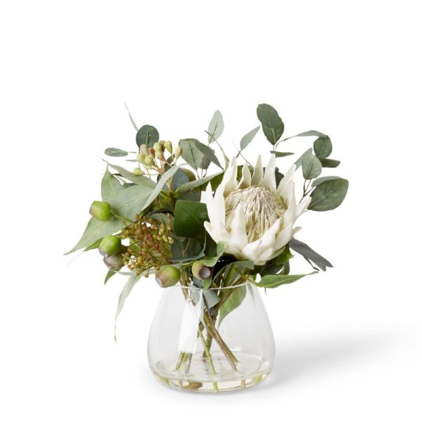 Protea King Mix In Allira Vase White