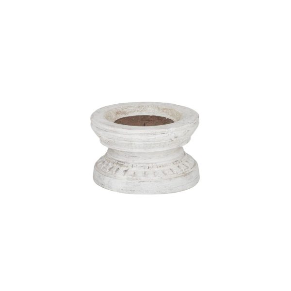 Byron Wood Candleholder 17x10cm White