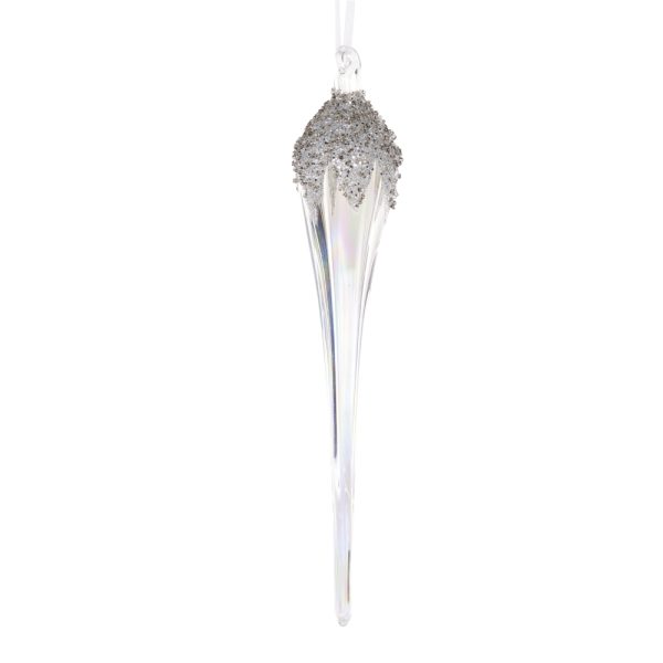 25.5 SILVER ICED CRYSTAL HANGING