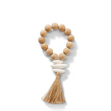 Sorrento Décor Beads Natural/White 33cm