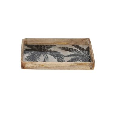 Cove Wood/Enamel Tray 30x40x5cm Nat/Blk