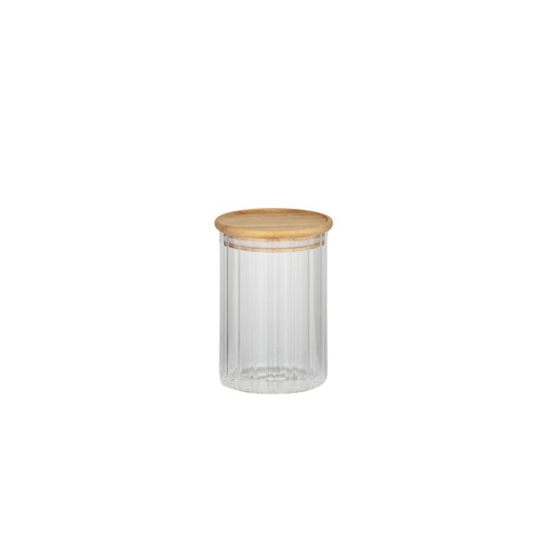 Eleanor Glass/Wood Canister 9.5x13.5cm