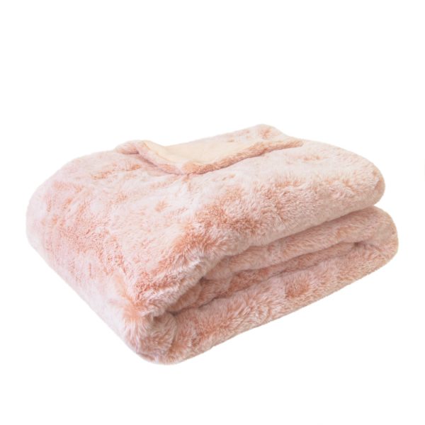 Layla Faux Fur Throw 130x160cm Soft Pink