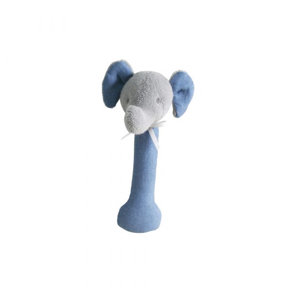 Elephant Stick Rattle Linen Chambray