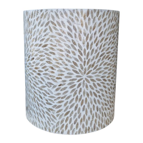 Nacre Drum Side Table Pearl