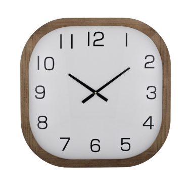 Lincoln Wood Clock 60x60cm Walnut/Wh