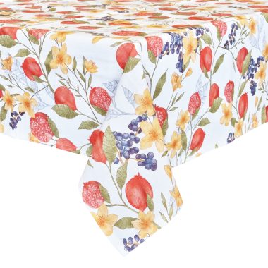 Pomegranate Tablecloth 150x250cm White