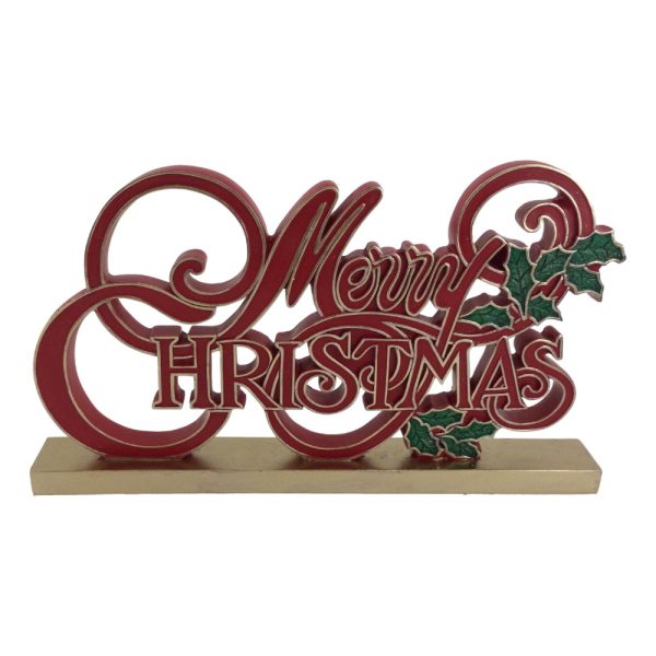 MERRY CHRISTMAS W HOLLY SIGN