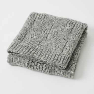 Florence wool blend baby blanket grey