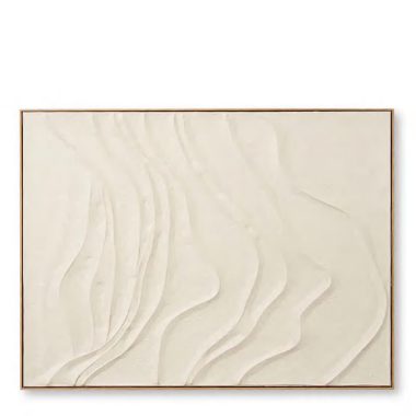 Wavy Hand Painted Wall Art Beige/Natural