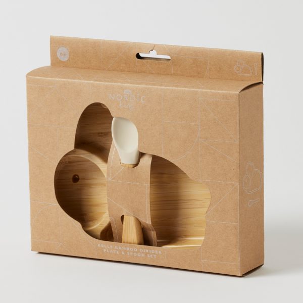 Belle Bamboo Divider Plate & Spoon Set