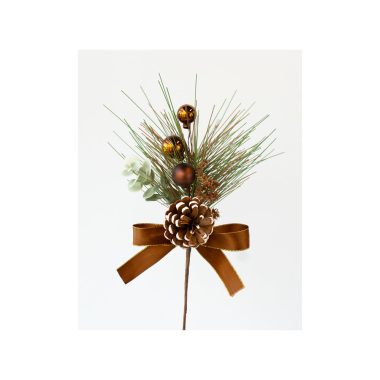 PINE BALL PINE CONE PICK CHOC BRN 33cm