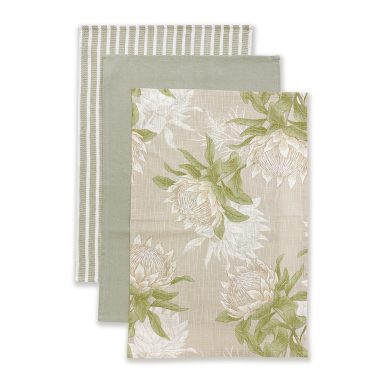 King Protea Tea Towel 3pk