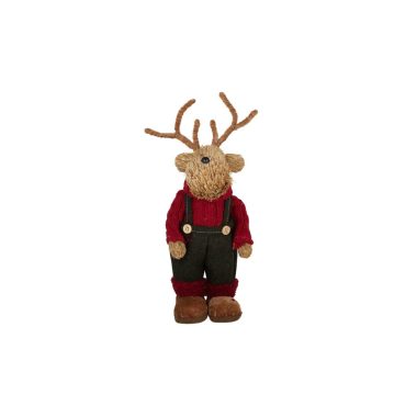 Dougie Deer Mixed 12x27cm Nat/Red/Gr