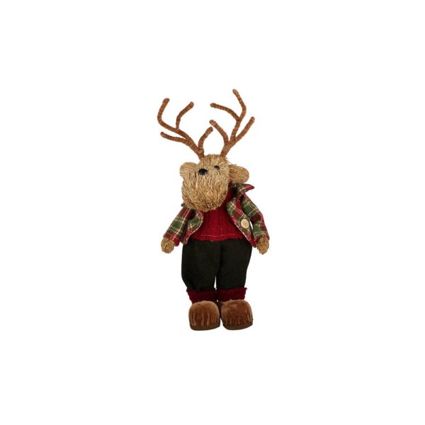 Derek Deer Mixed 13x35cm Nat/Red/Grn