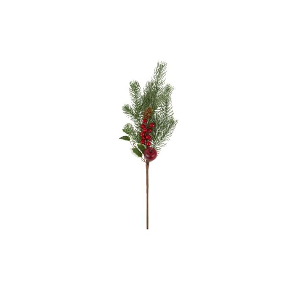 Berry Pine Pick Plas 43cm Green/Red