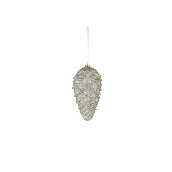 Pinecone Hanging Dec Plas 11x20cm Brown