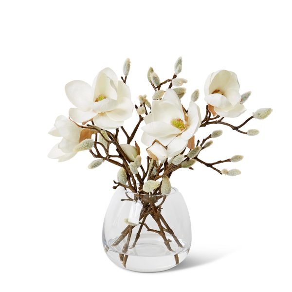 Magnolia Spray Alma Vase Small White