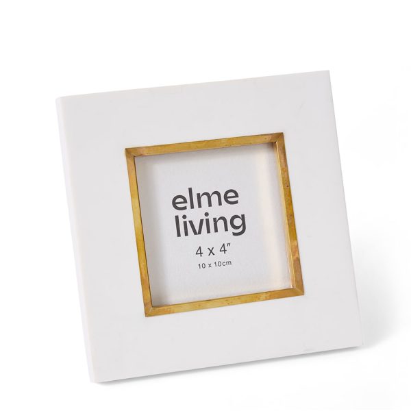 Kissa 4x4" Photo Frame - White/Gold