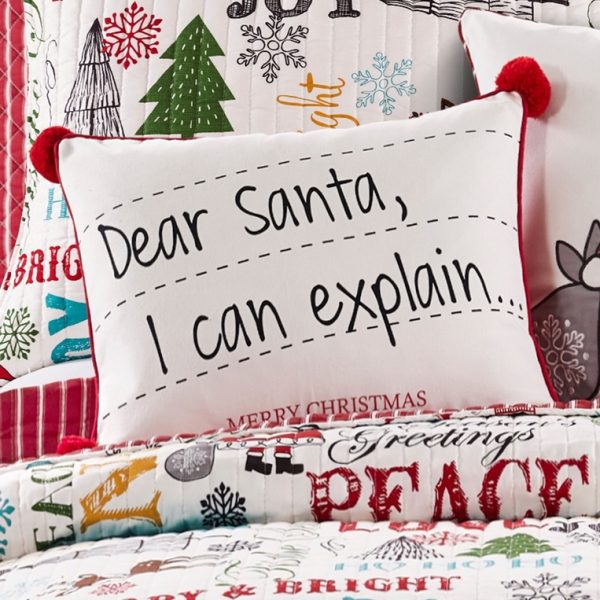 Santa Claus Lane Postcard Pom Pillow