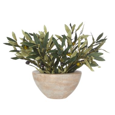 Olive Spray-Earthenware Bowl