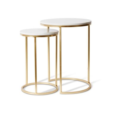 Marley Side Table White/Gold Large
