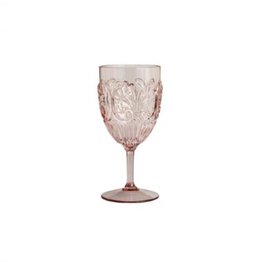 Acrylic Wine Glass Scollop Blush