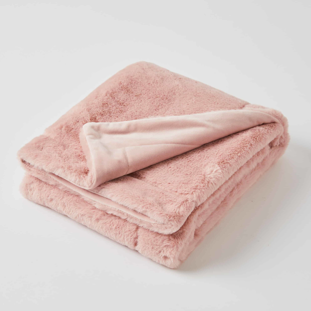 Pink Faux Fur Baby Blanket – Village Home & Living